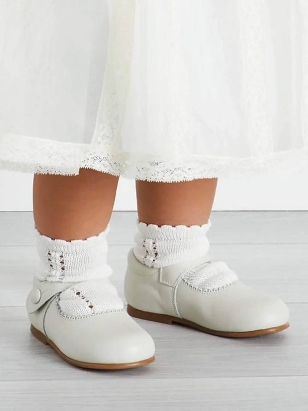 Peppa London Ivory Mary Jane Leather Baby Shoes Size 23 EU US 7 NWOT